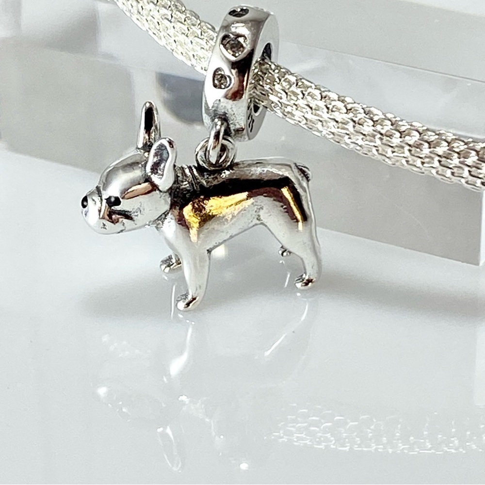 Sterling Silver French Bulldog Dangle Charm Frenchie
